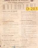 Dake 44 Series, Laboratory Presses, Instructions and Repair Parts Manual 1975